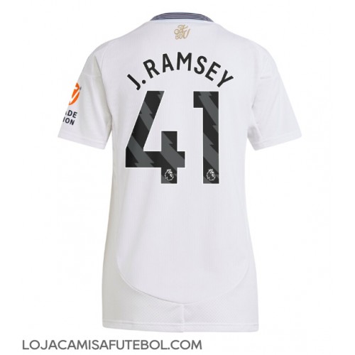 Camisa de Futebol Aston Villa Jacob Ramsey #41 Equipamento Secundário Mulheres 2024-25 Manga Curta